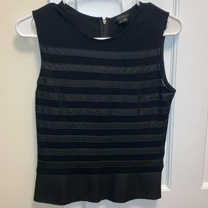Theory black top with leather accents